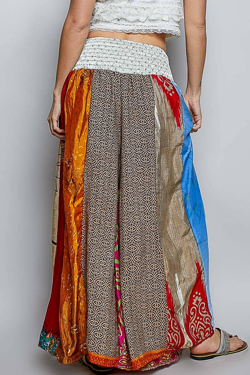 One-of-a-Kind Smocked Waist Printed Wide Leg Pants