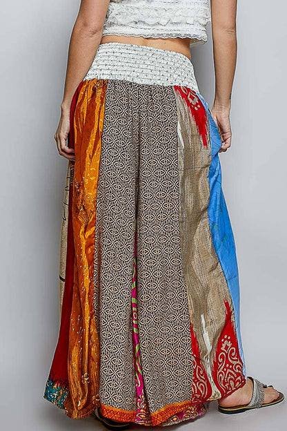 One-of-a-Kind Smocked Waist Printed Wide Leg Pants