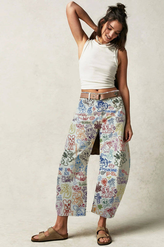 Graffiti Barrel Jeans