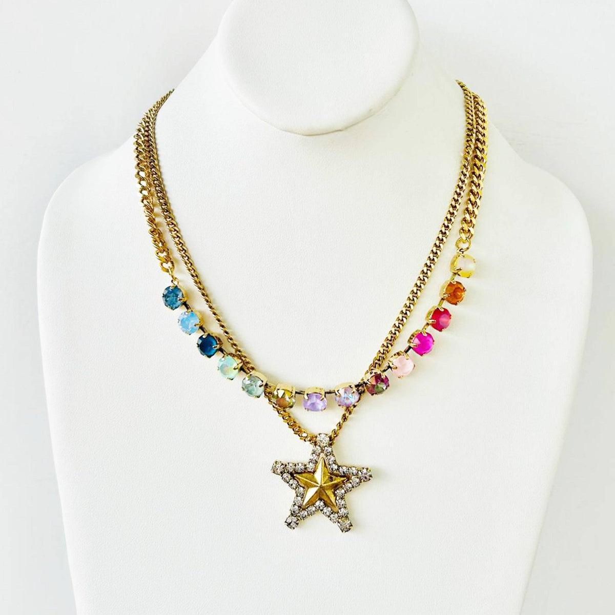 Layered Star Necklace in Fairy Dust