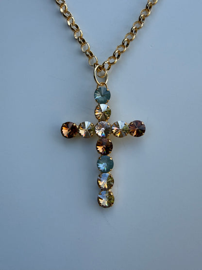 WETSTONE: Champagne Coast 3” Cross Necklace