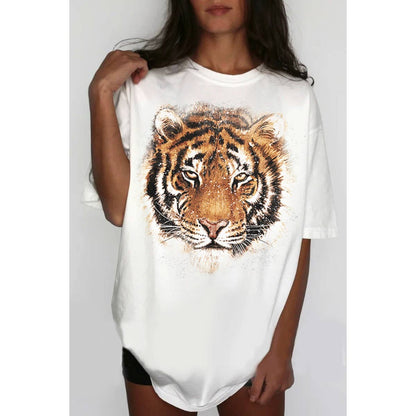 TIGER FACE OVERSIZED MINERAL GRAPHIC TEE