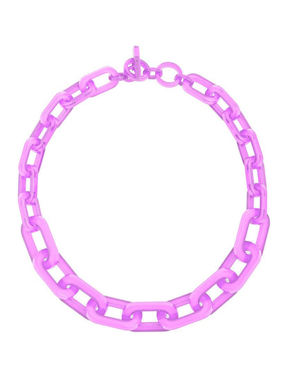 Colorful Resin Cable Link Collar Necklace