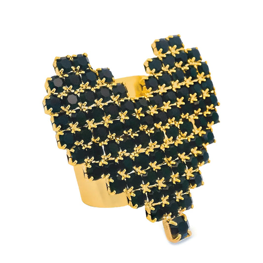 CANDY HEART RING IN JET