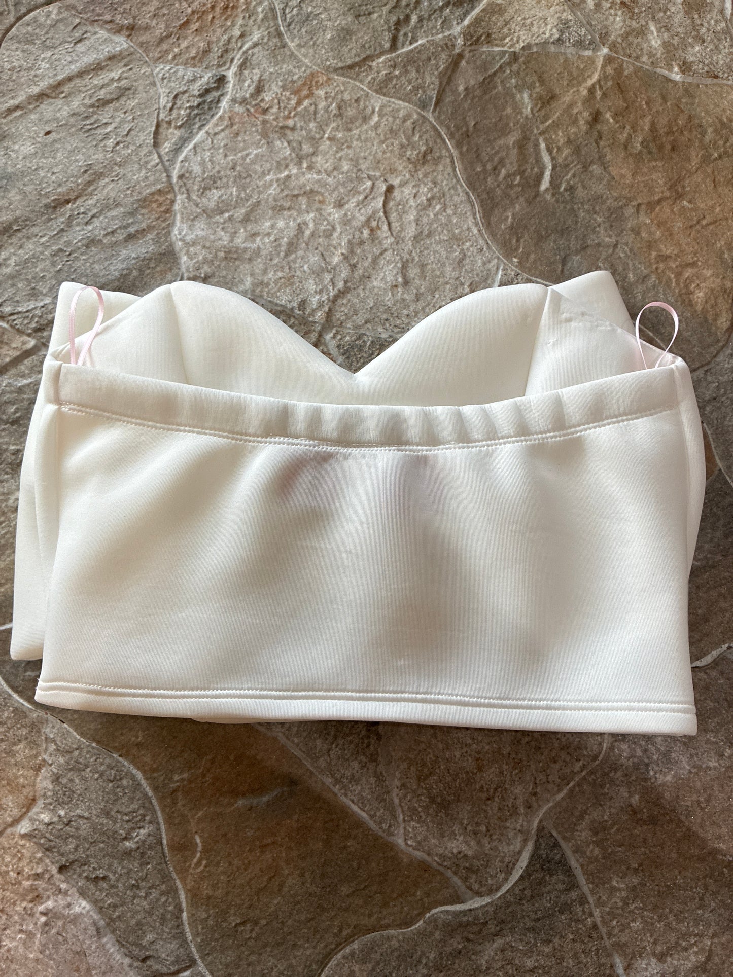 White Bow Strapless Top