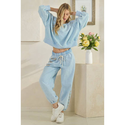 WASHED NUMBER PRINTED JOGGER SWEATPANTS