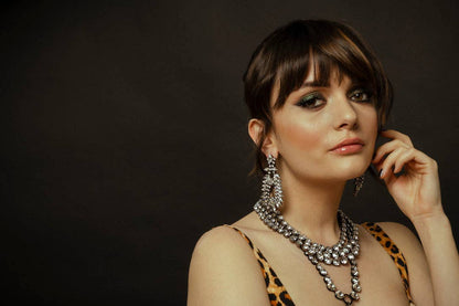 Cinthia Necklace in Gunmetal Clear