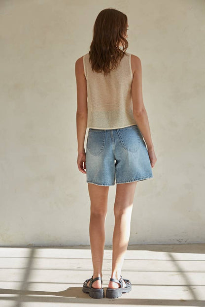 Woven Cotton Lace Floral Embroidered Tank Top