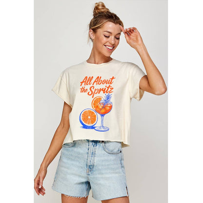 ALL ABOUT THE SPIRITZ  CROP T-SHIRT
