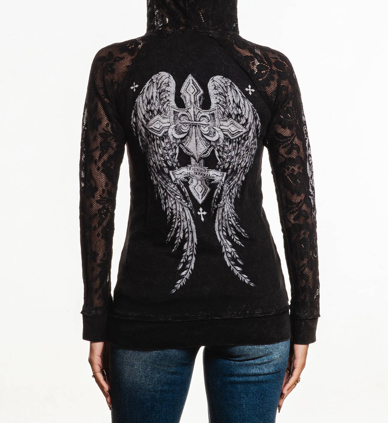 Simulation  Lace Up Hoodie