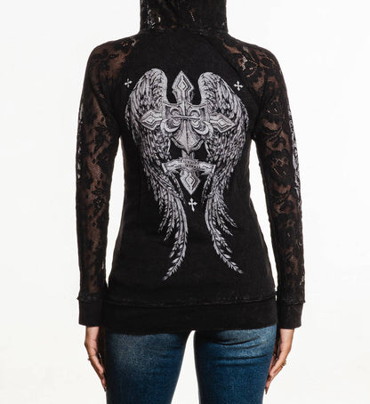 Simulation  Lace Up Hoodie