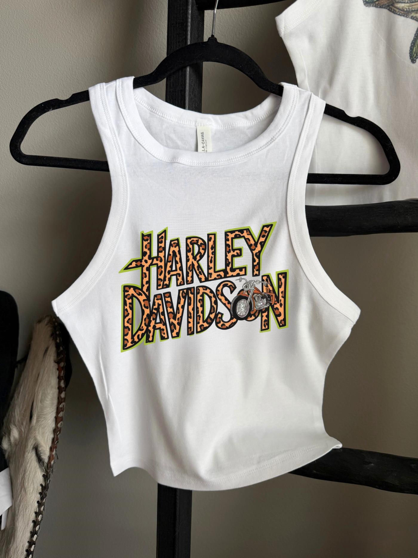 Leopard Harley Cropped Tank