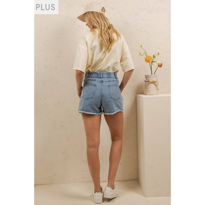 STARSTRUCK DISTRESSED DENIM SHORTS PLUS SIZE
