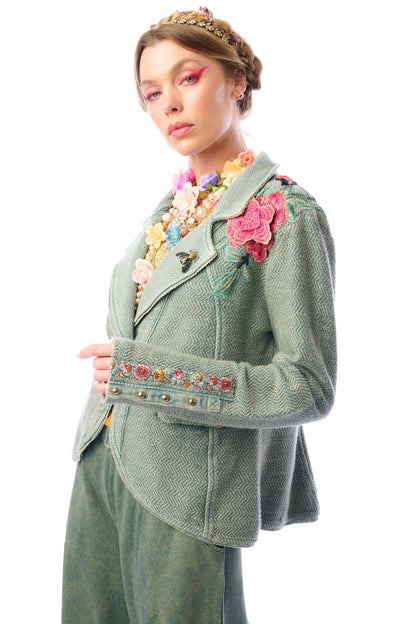Alba Green Terry  Blazer