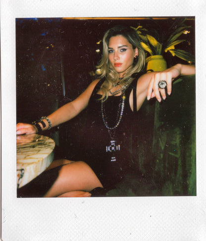 LA LA LOVE Necklace in Gunmetal / Jet