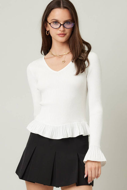 Knit Ruffle Hem Top