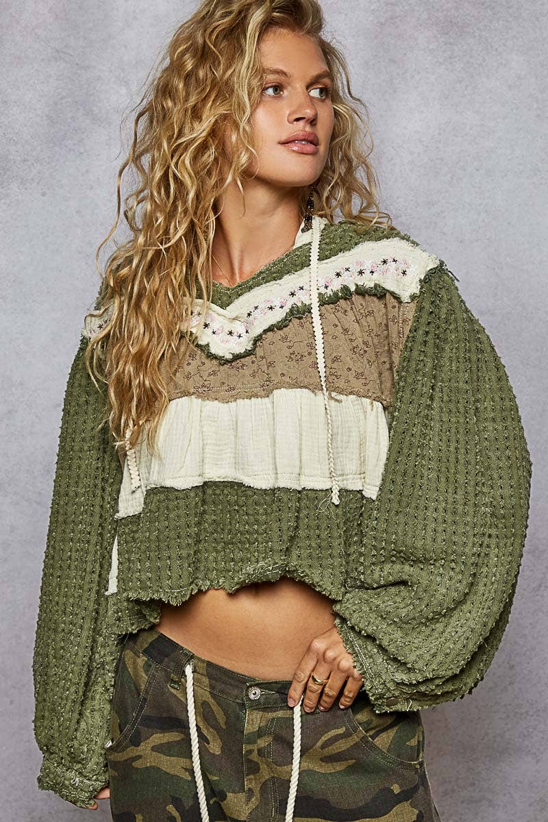 Boho Babe Tiered Babydoll Hooded Top