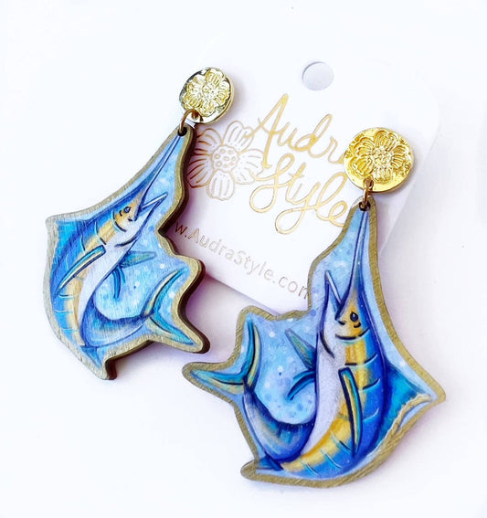 Marlin Dangle Earring Coastal Nautical Resort
