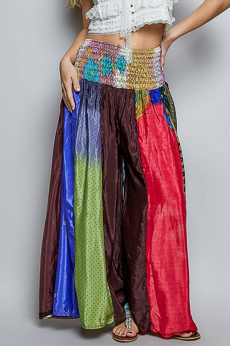 One-of-a-Kind Smocked Waist Printed Wide Leg Pants
