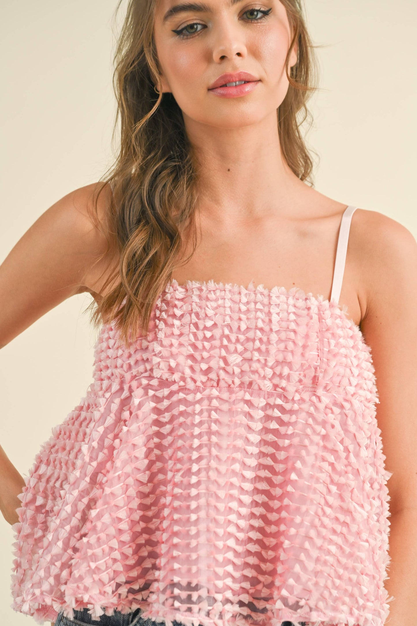 SPAGHETTI STRAP BABY DOLL TOP