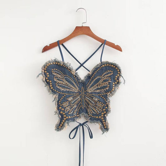 Denim Butterfly Camisole