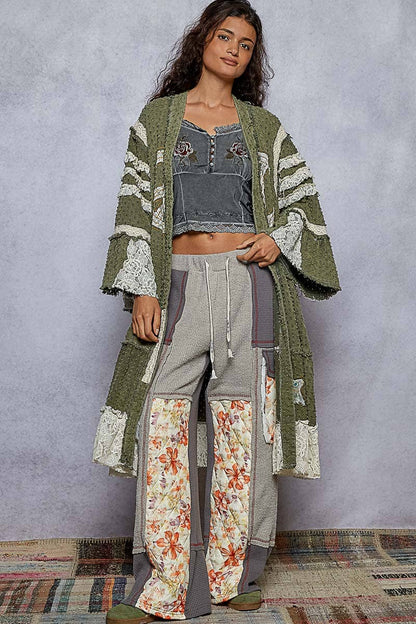 Vintage Peace Sign Long Cardigan/Duster
