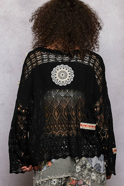 V-neck Long Sleeve Oversized Fit Summer Sweater Top