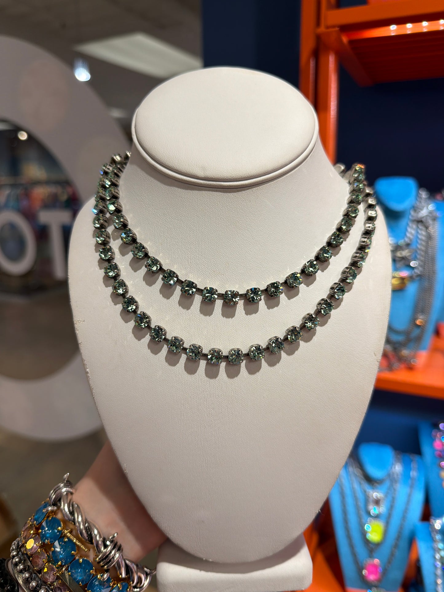 Silver aqua Sarina Necklace