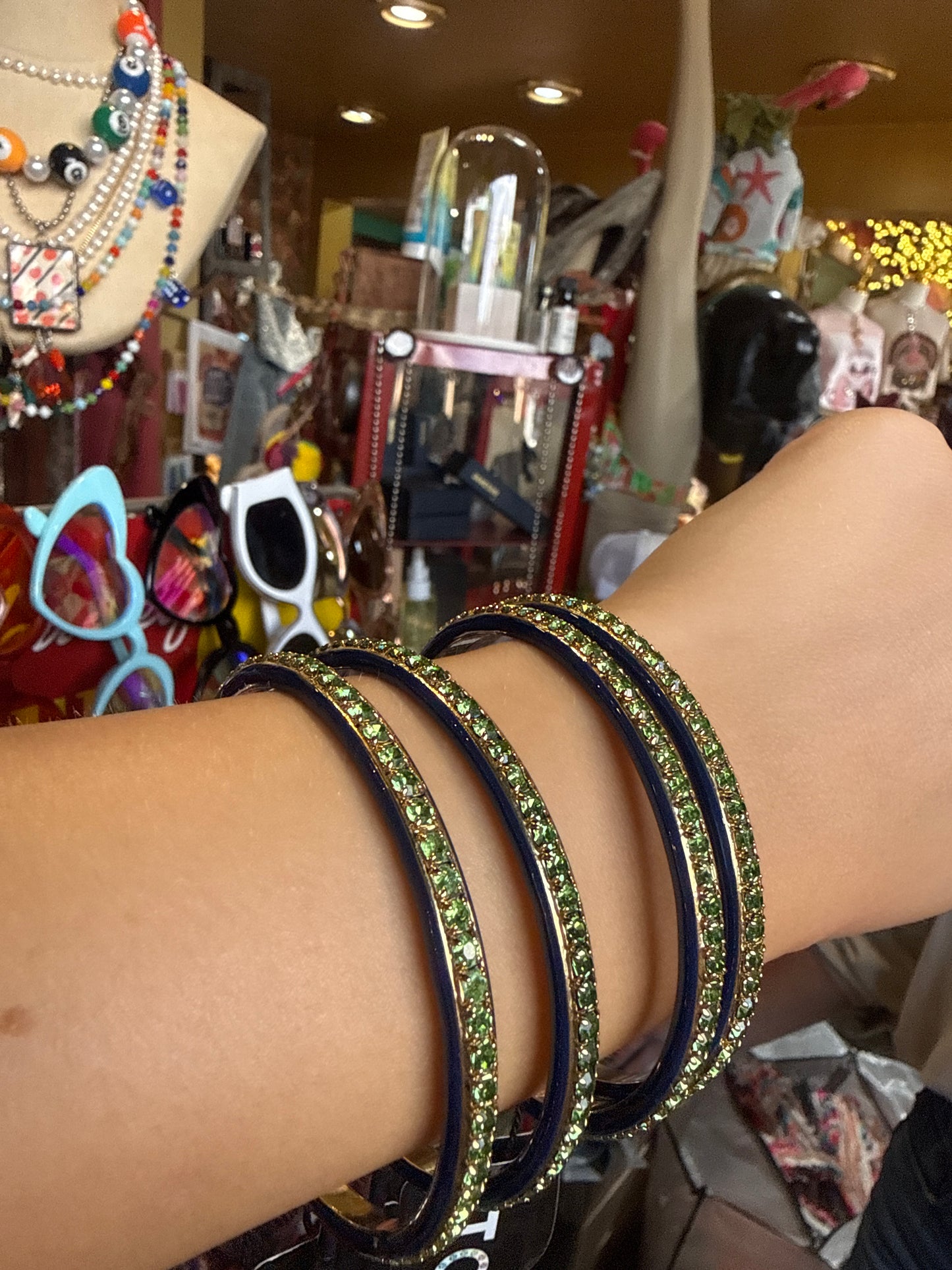 Royal Blue And Emerald Helly Bangle