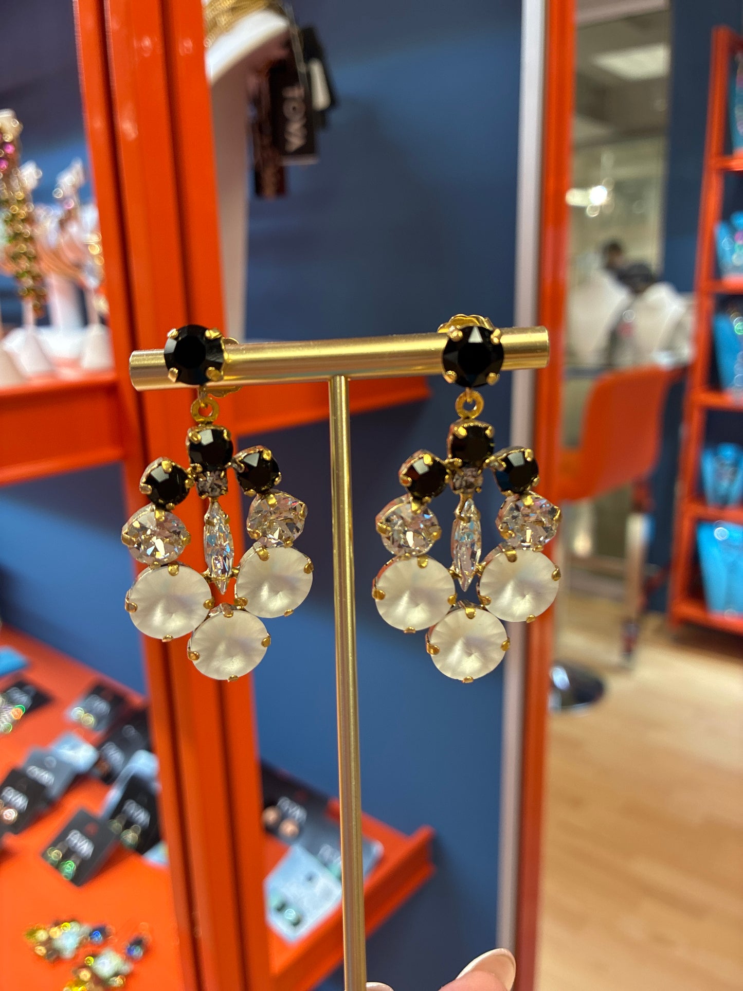 Black Tie Crystal Earrings