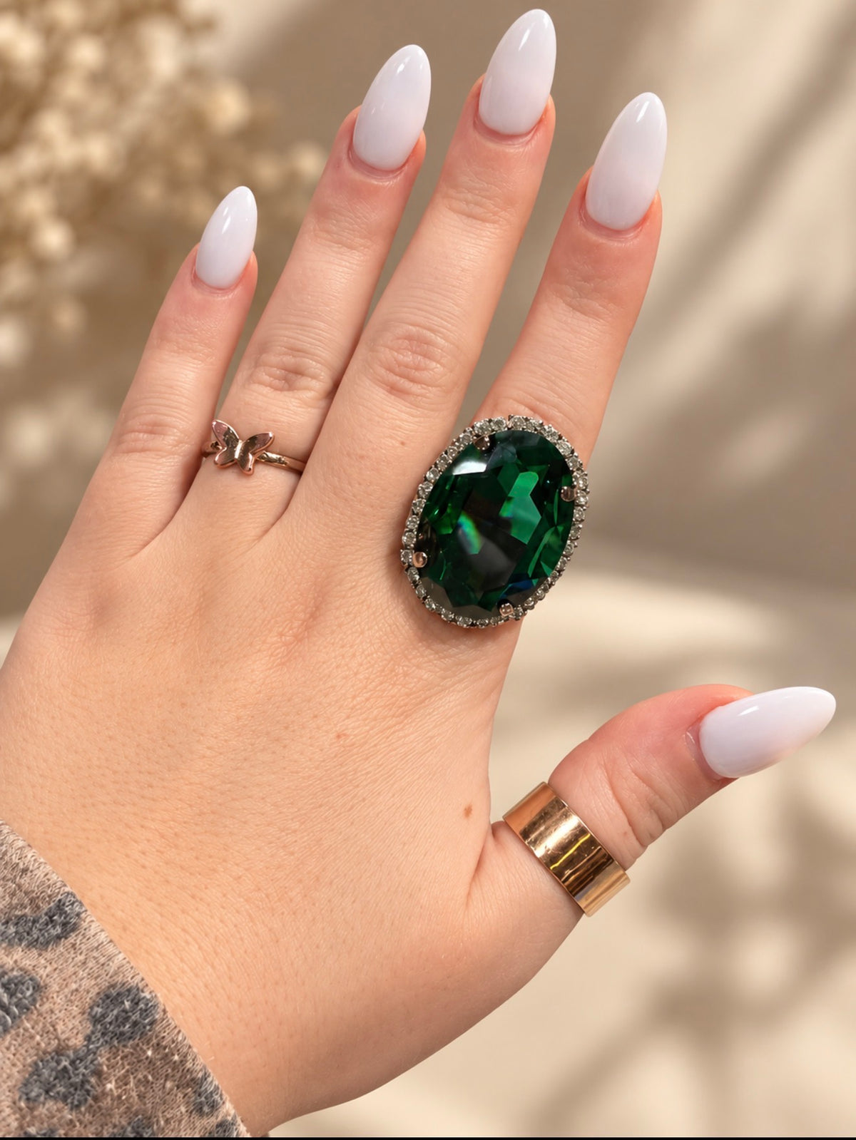 WETSTONE: dark green and light green  Liz Taylor Ring