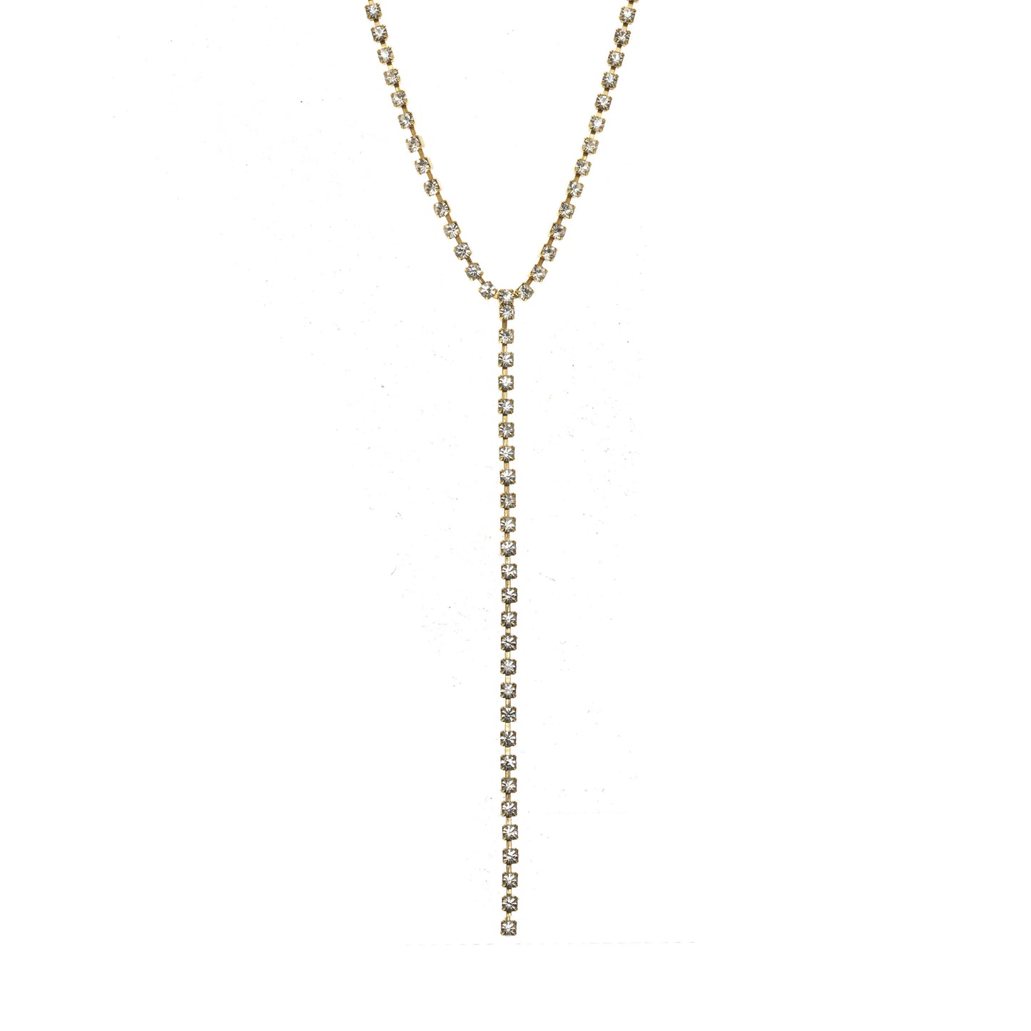 KASSANDRA NECKLACE IN CLEAR/ ANTIQUE GOLD