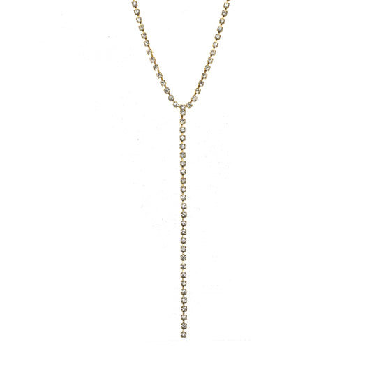 KASSANDRA NECKLACE IN CLEAR/ ANTIQUE GOLD