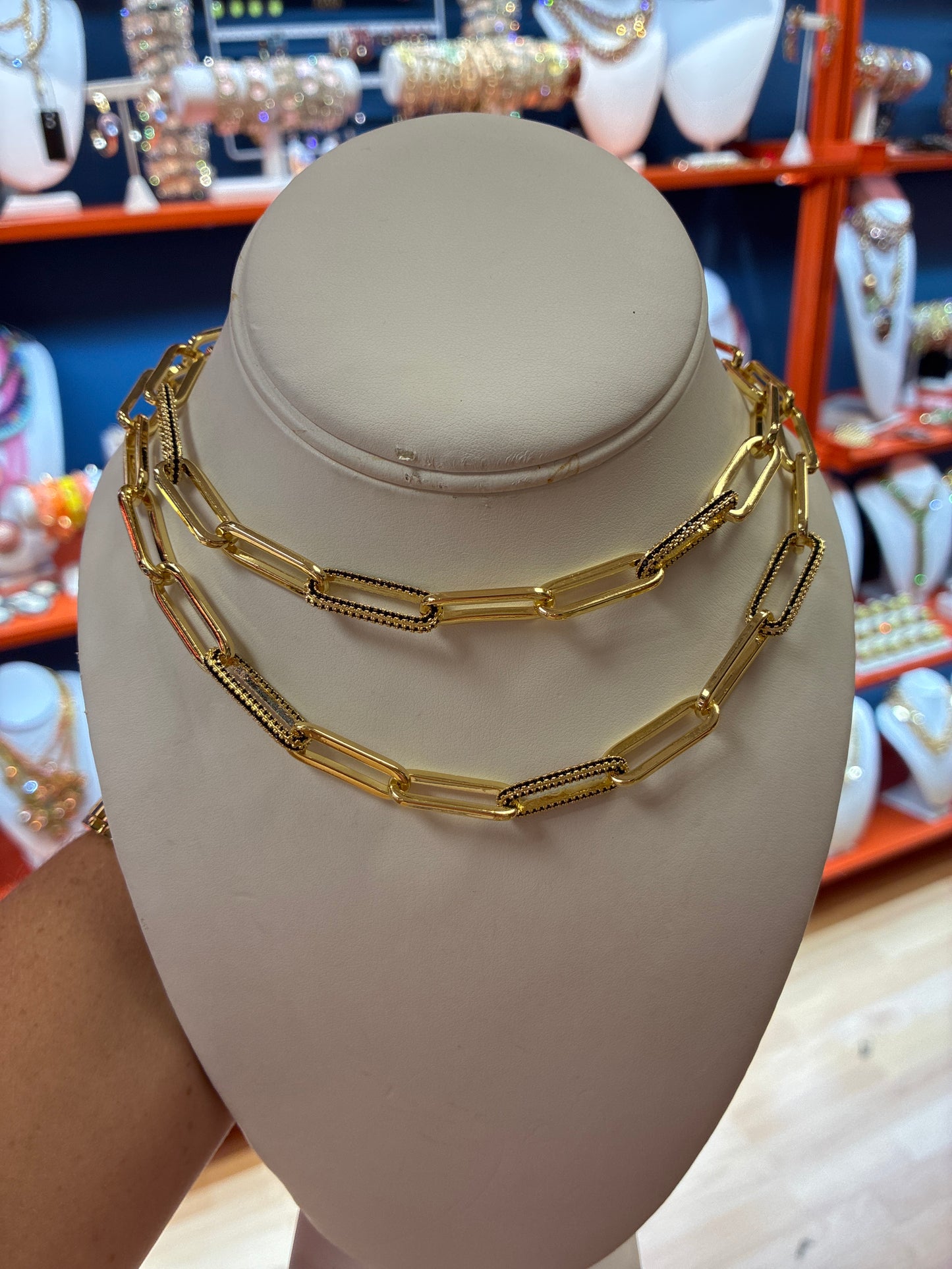 Black Emil 3 Link Necklace