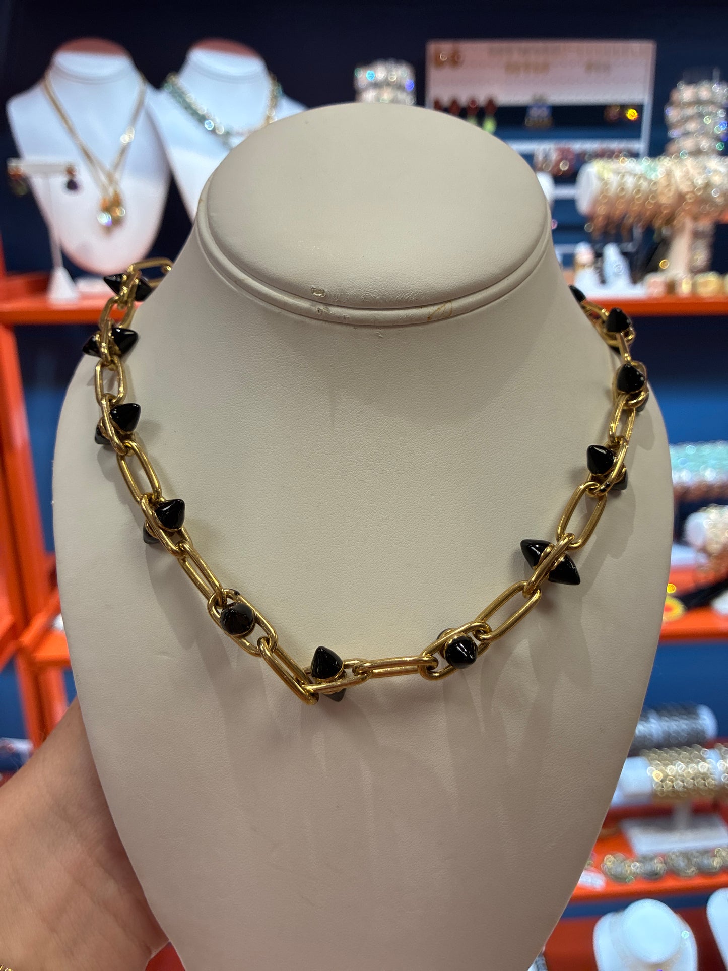 Ivey Black Spike Necklace