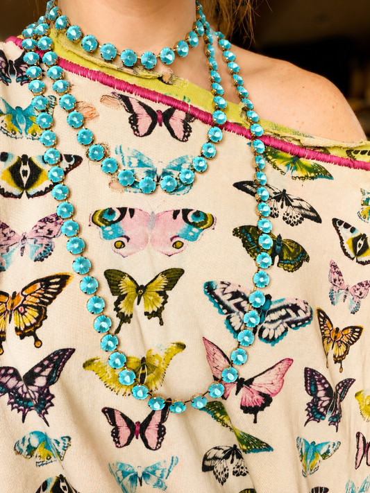 LIGHT TURQUOISE MATT CELIA NECKLACE