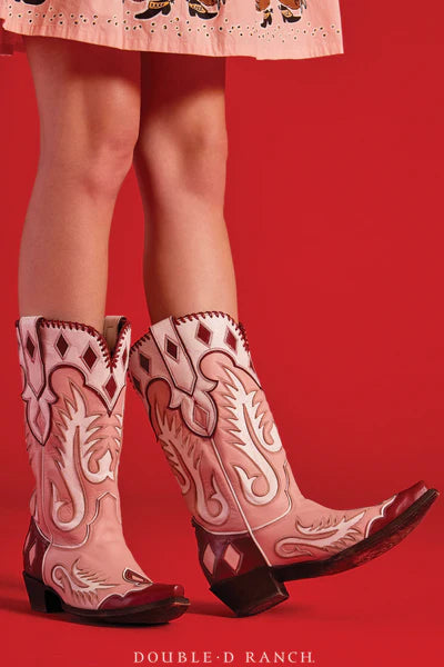 Double D x Old Gringo Cowgirl Rising Red and Pink Boots