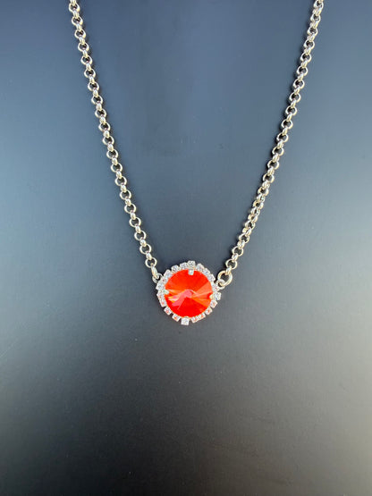 WETSTONE: Electric Orange Drop Necklace