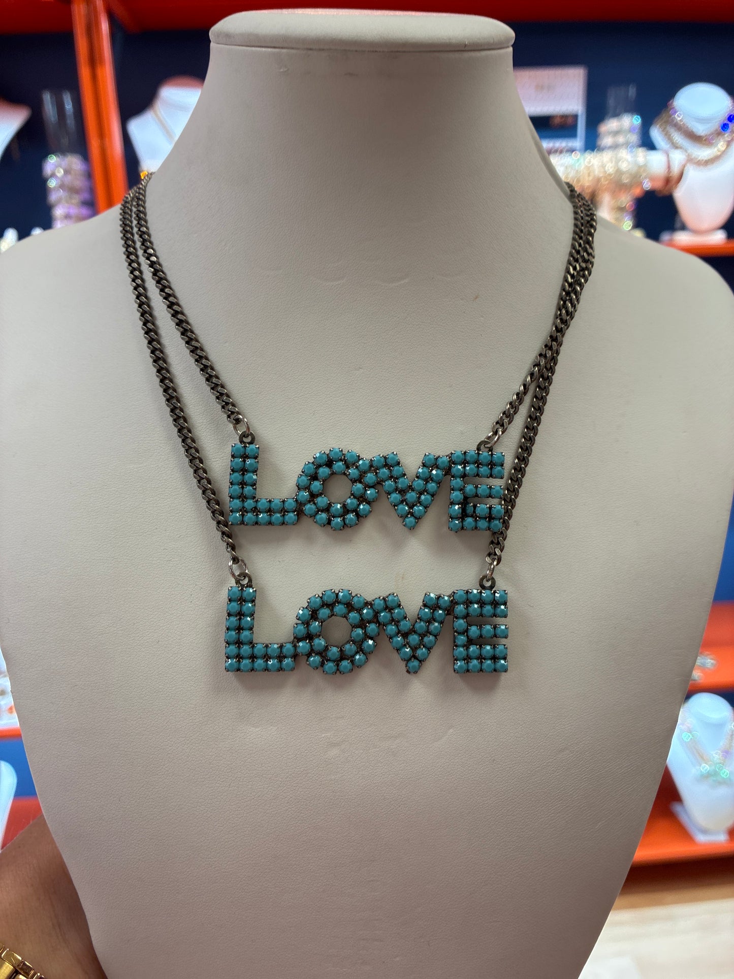 MINI LA LA LOVE NECKLACE IN TURQUOISE