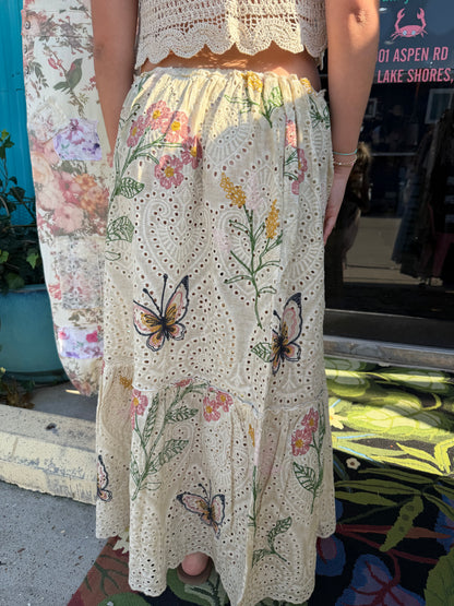 Wild Flower Eyelet Skirt