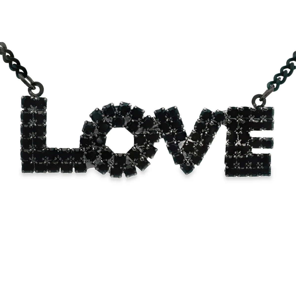 MINI LA LA LOVE NECKLACE IN SMUTT / JET