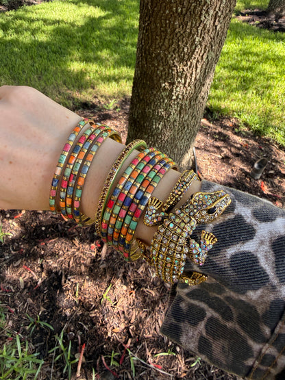 Brass & Bone Bangle Bracelet