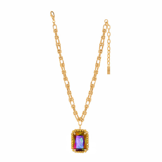 SOLEIL NECKLACE IN MAJESTIC GREEN BRANDY & LIGHT TOPAZ