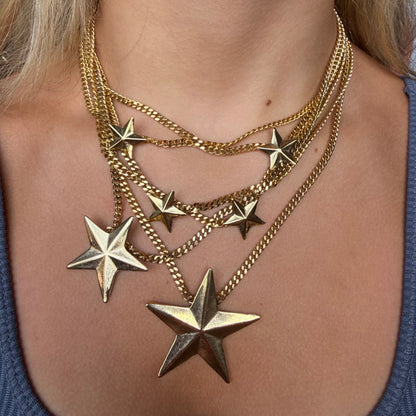 GOLD BRAZIL 6 STAR NECKLACE