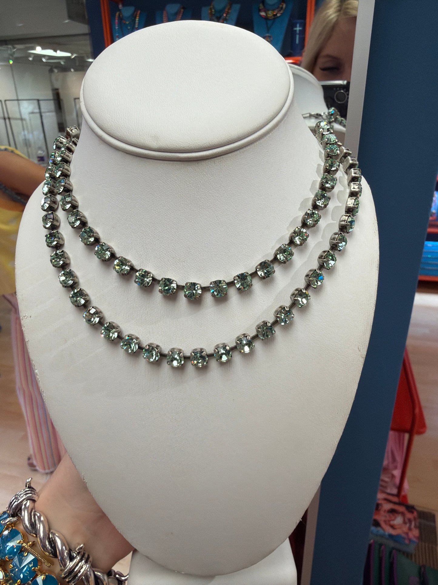 Silver aqua Sarina Necklace