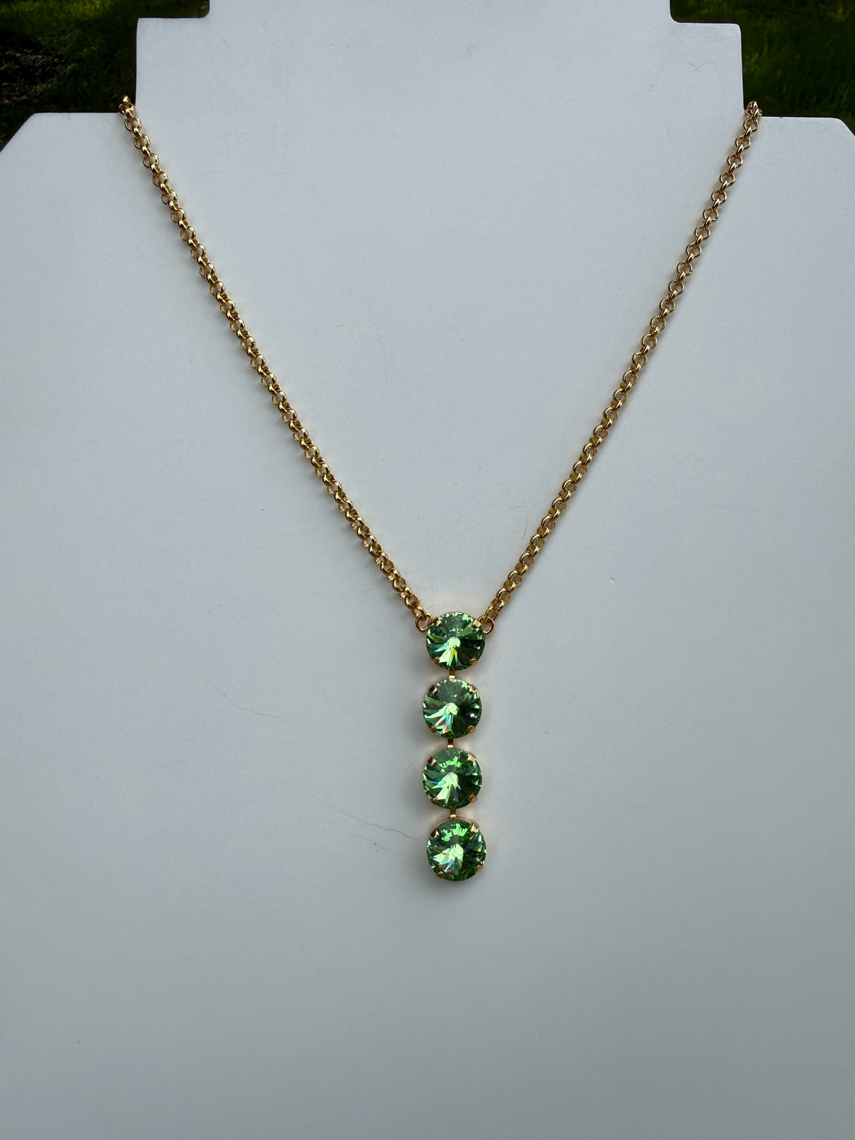 WETSTONE: Citrus Green Noir Drop Necklace