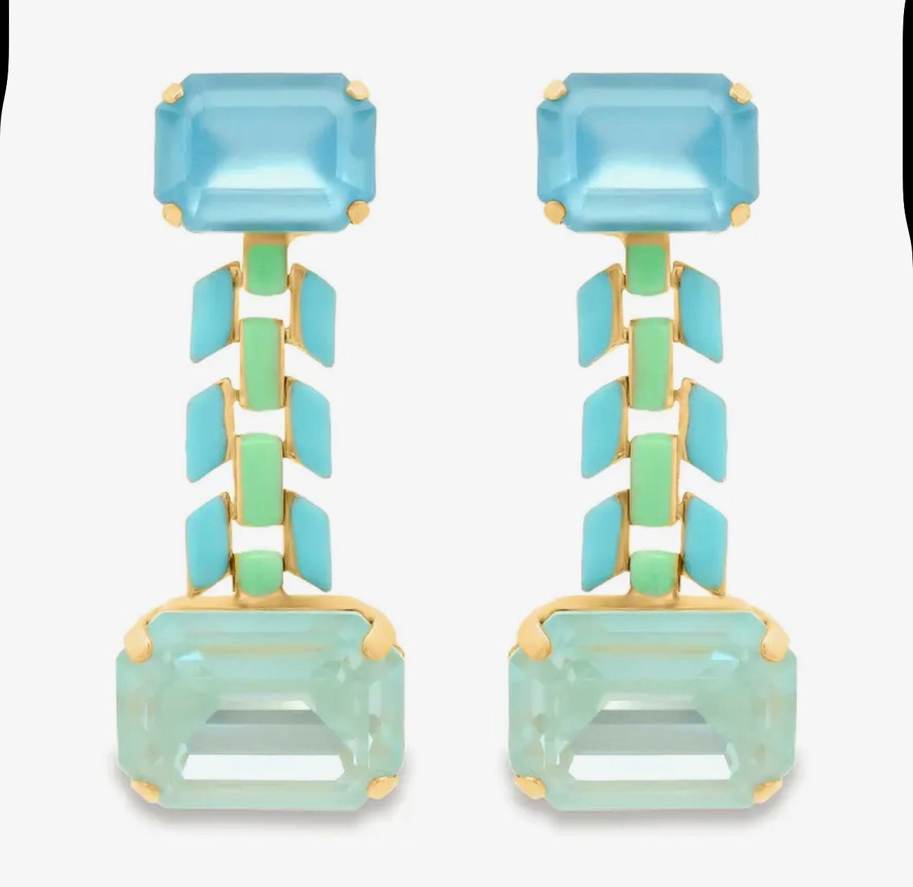 SHELLEY EARRINGS BLUE & MINT