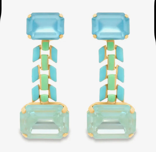 SHELLEY EARRINGS BLUE & MINT