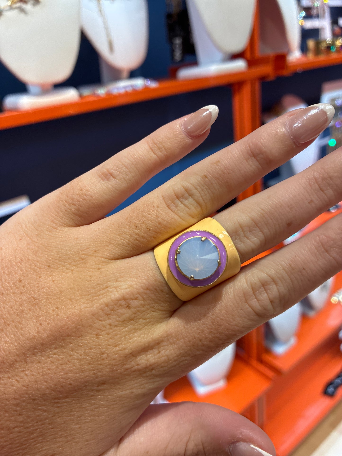 Mega Dakota Creamsicle Enamel Ring