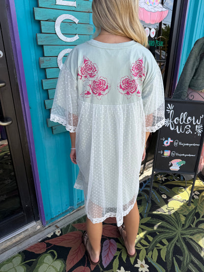 POLKA DOT CHERUB MESH LAYERED DRESS